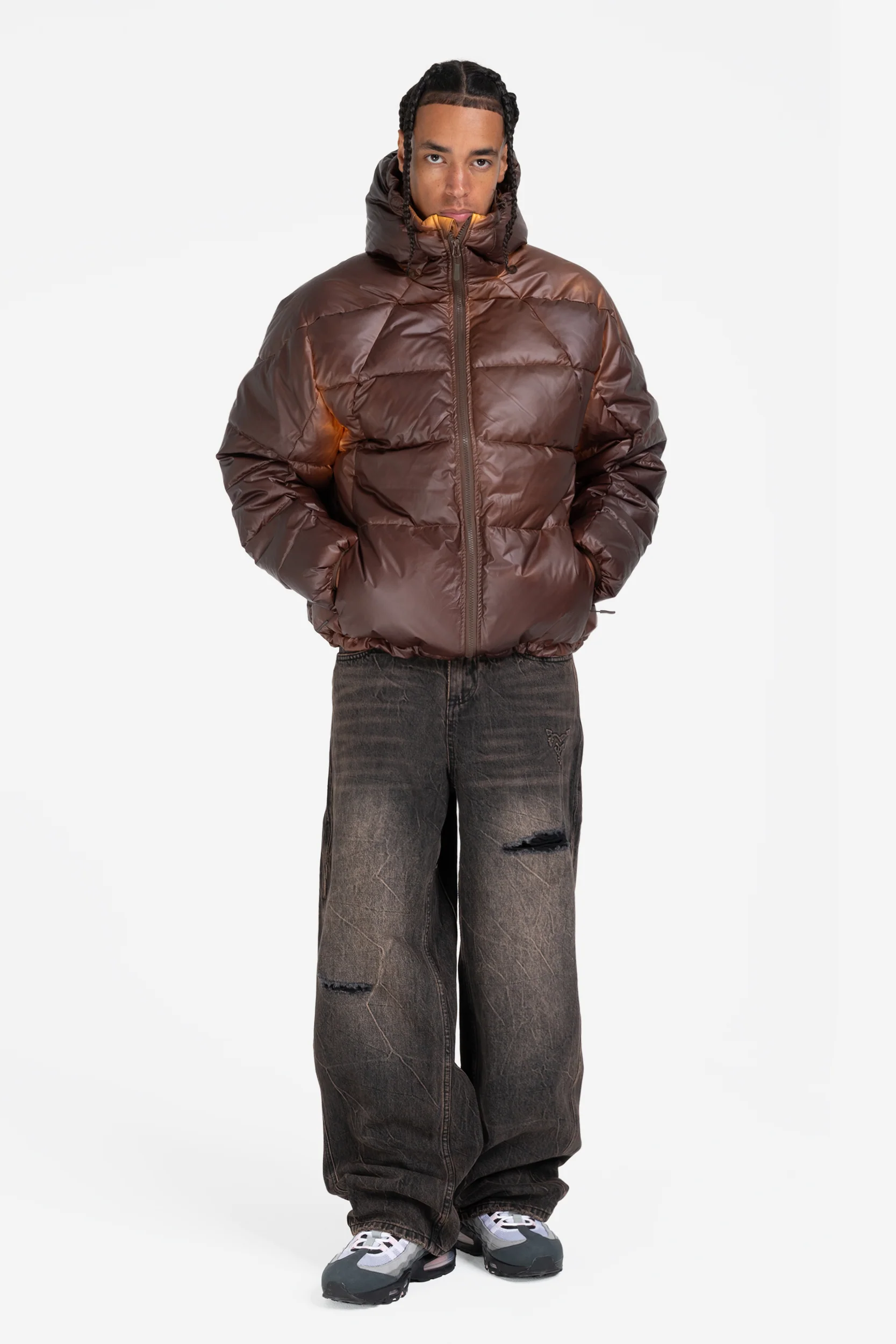 HEAT REACTIVE BIG PUFFA JACKET BROWN - Image 4