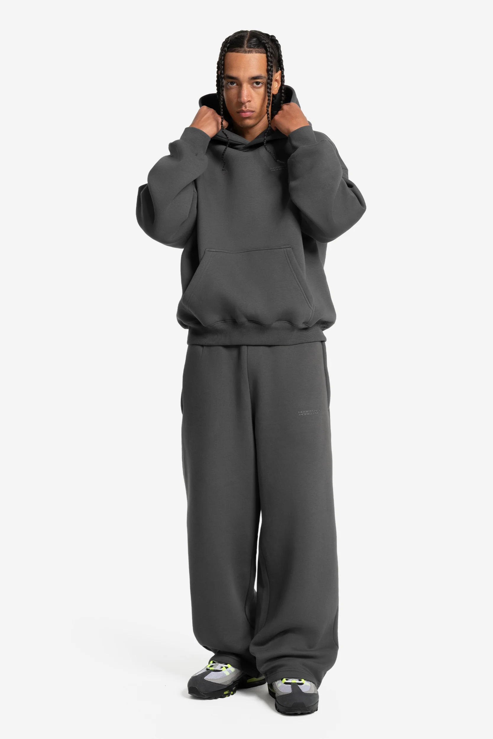 CLOUDS HOODIE + JOGGER DARK GREY - Image 3