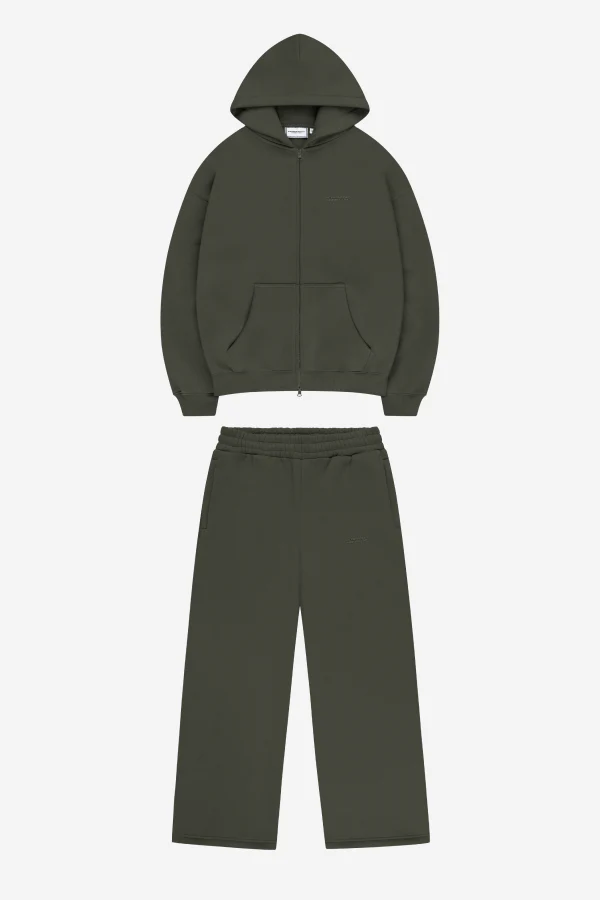CLOUDS ZIP + JOGGER OLIVE