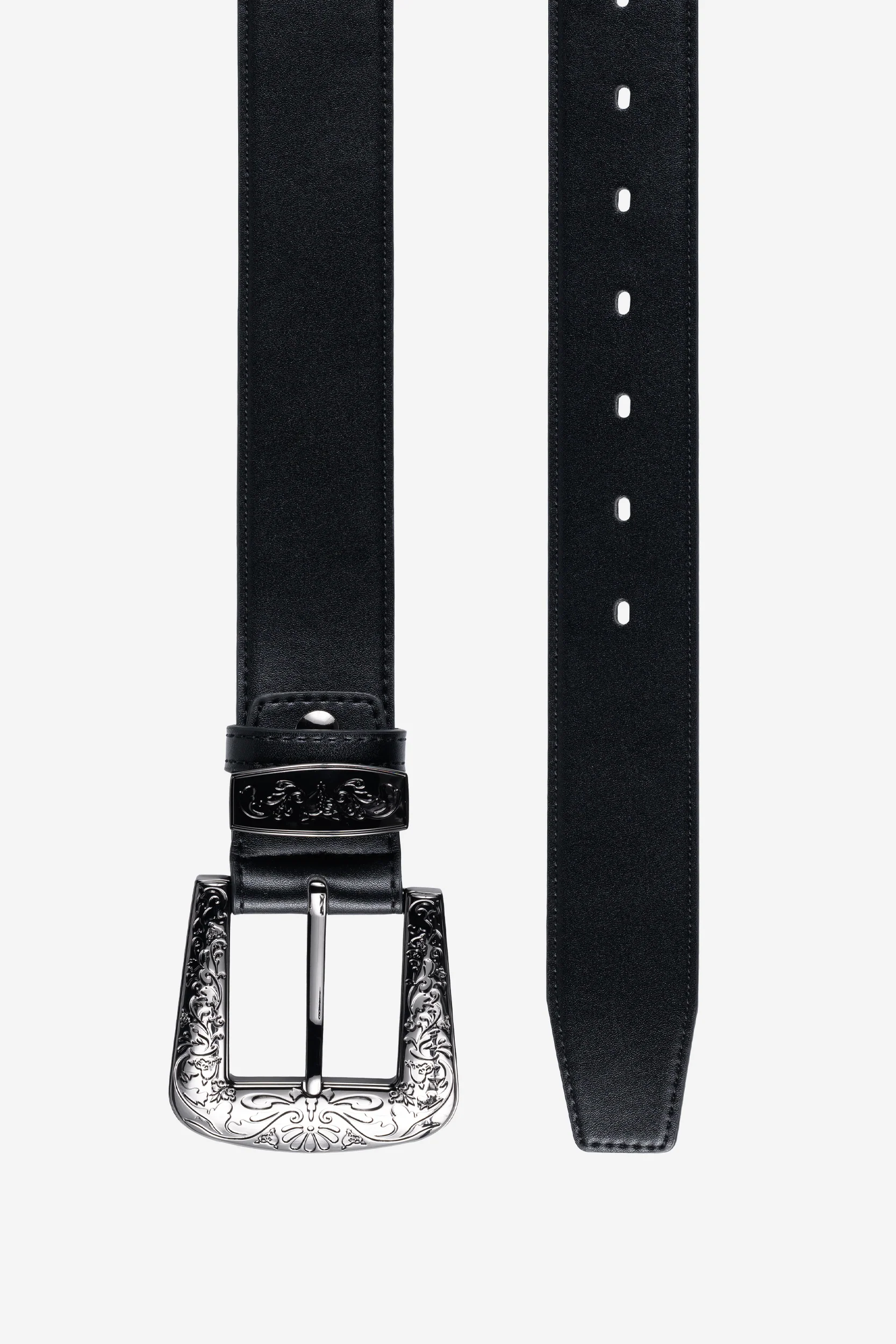 EMBOSSED WESTERN BELT BLACK - Image 3