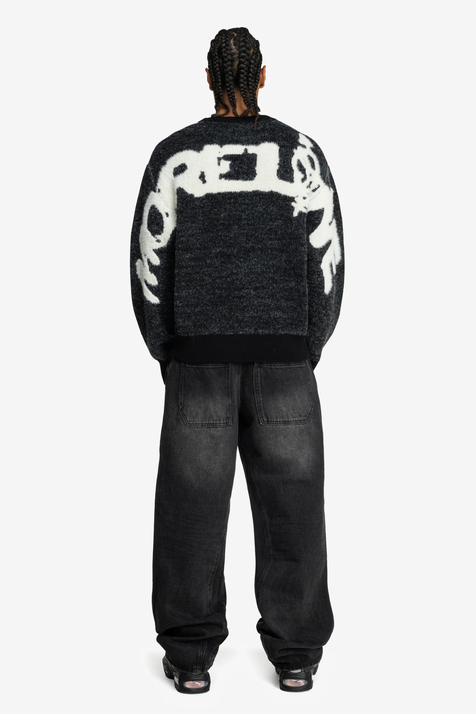 FURRY KNIT SWEATER BLACK - Image 6