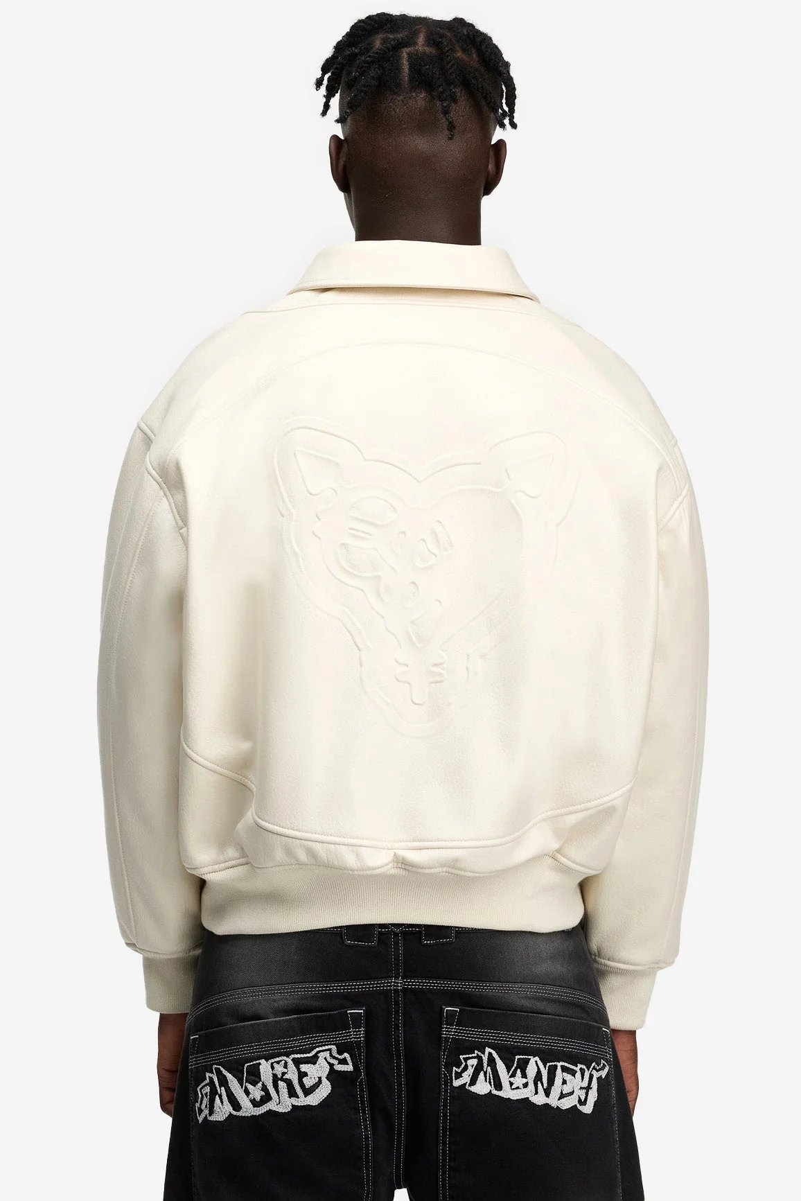 HEAVY HEART LEATHER JACKET WHITE - Image 9