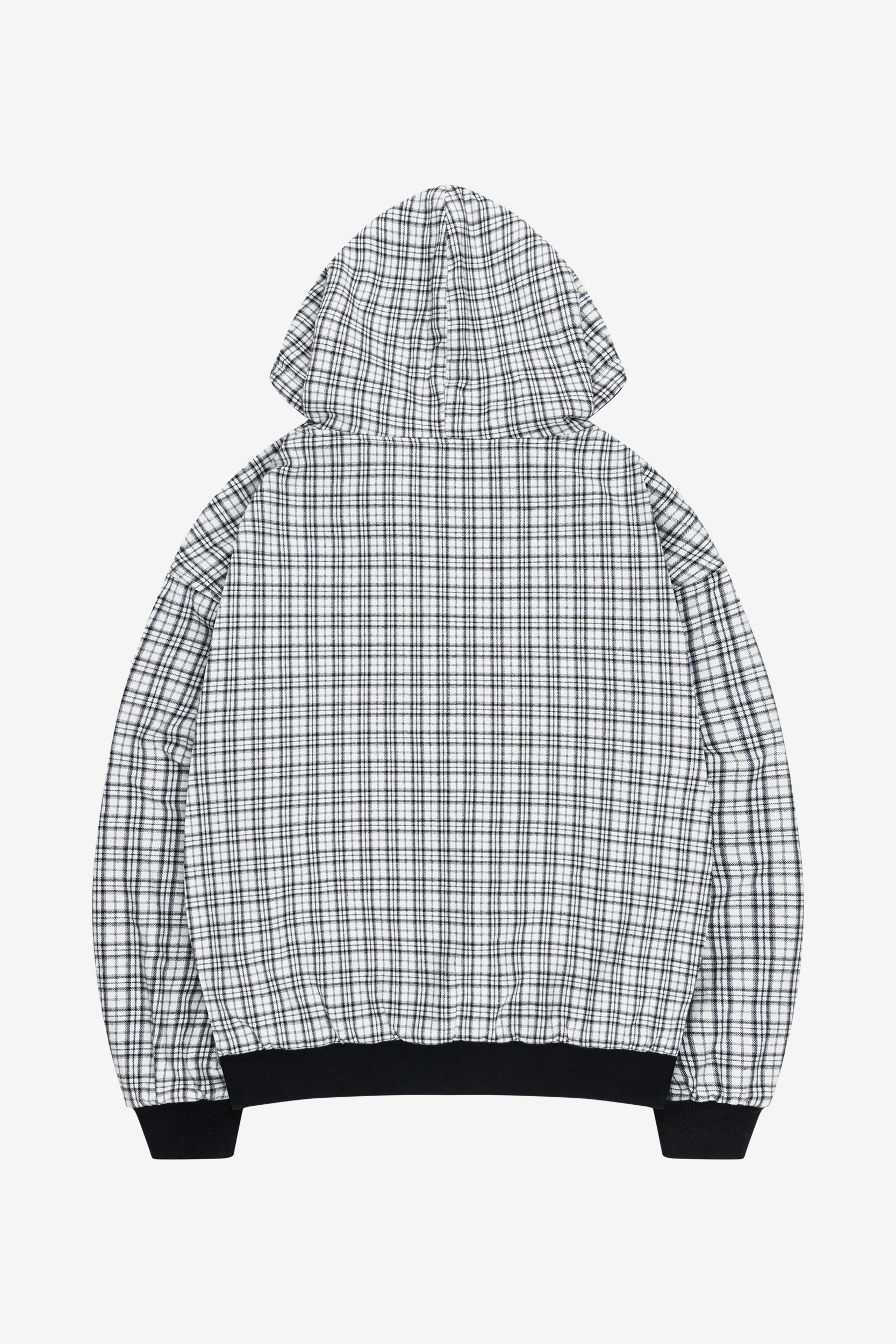 REVERSIBLE PLAID ZIP HOODIE BLACK - Image 11