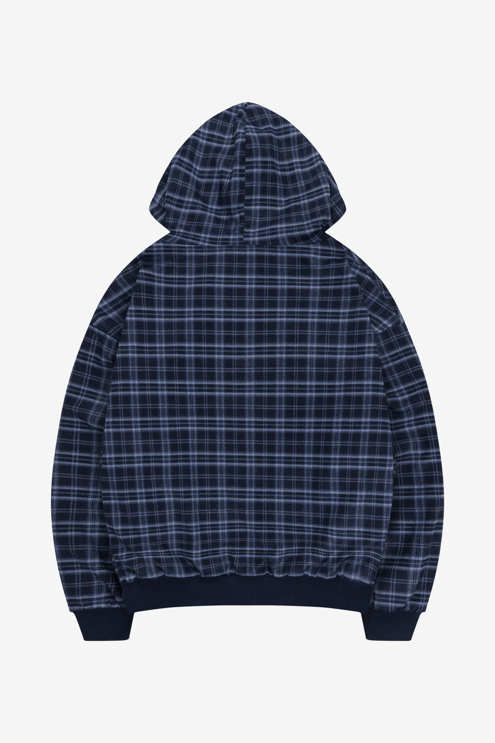 REVERSIBLE PLAID ZIP HOODIE NAVY - Image 11