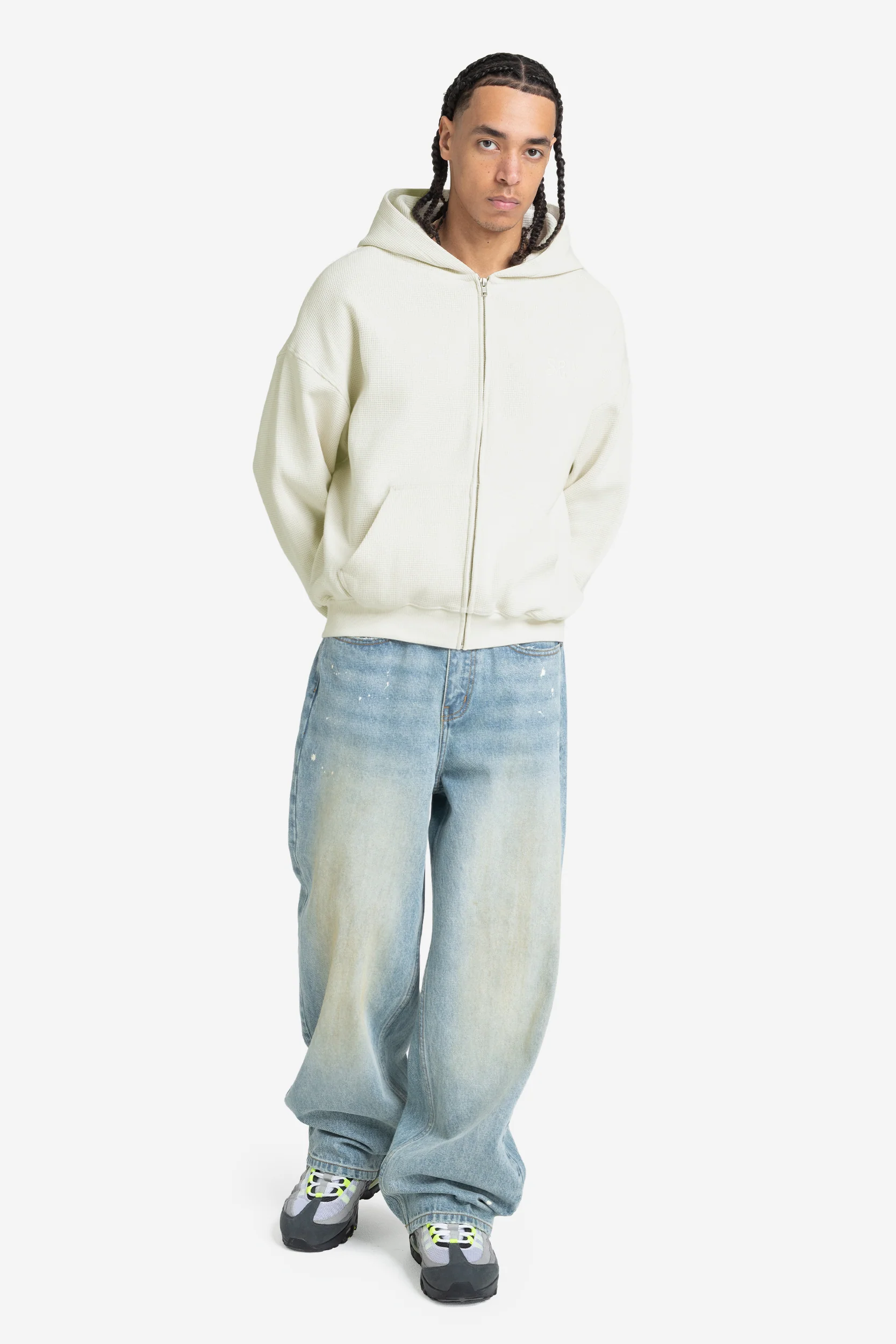LEGACY WAFFLE ZIP HOODIE CREAM - Image 3
