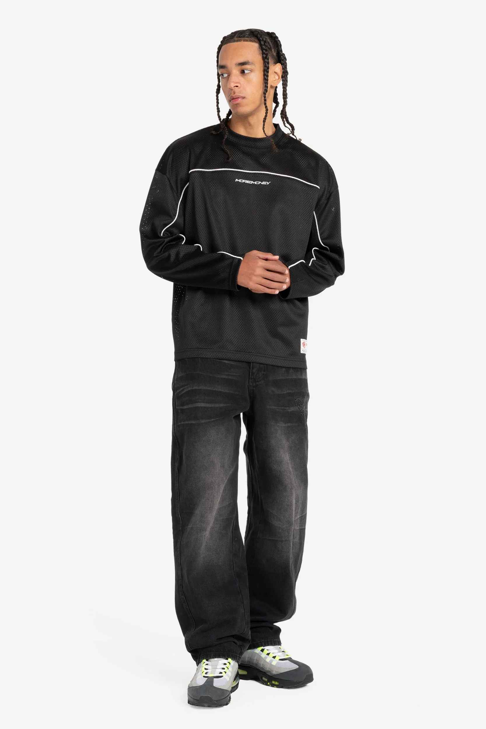 LONGSLEEVE MESH TEE BLACK - Image 3