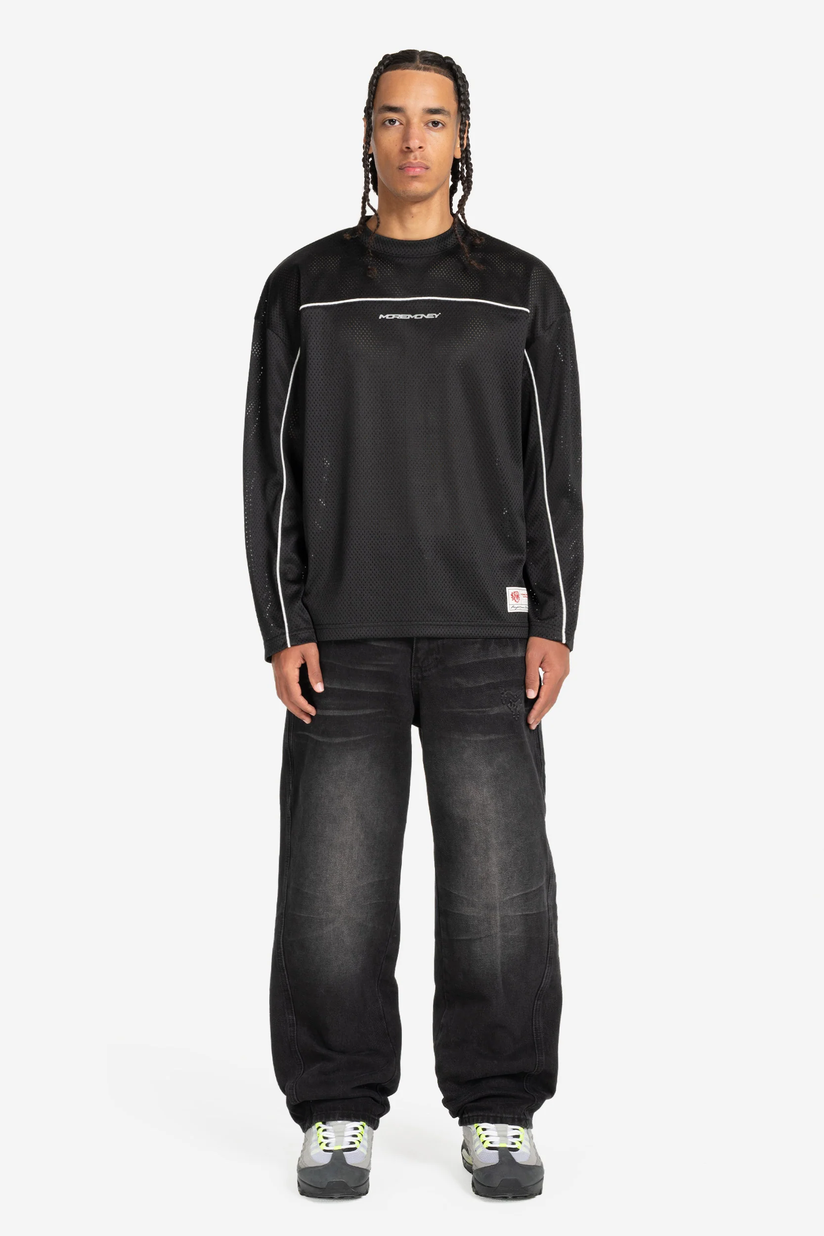 LONGSLEEVE MESH TEE BLACK - Image 4