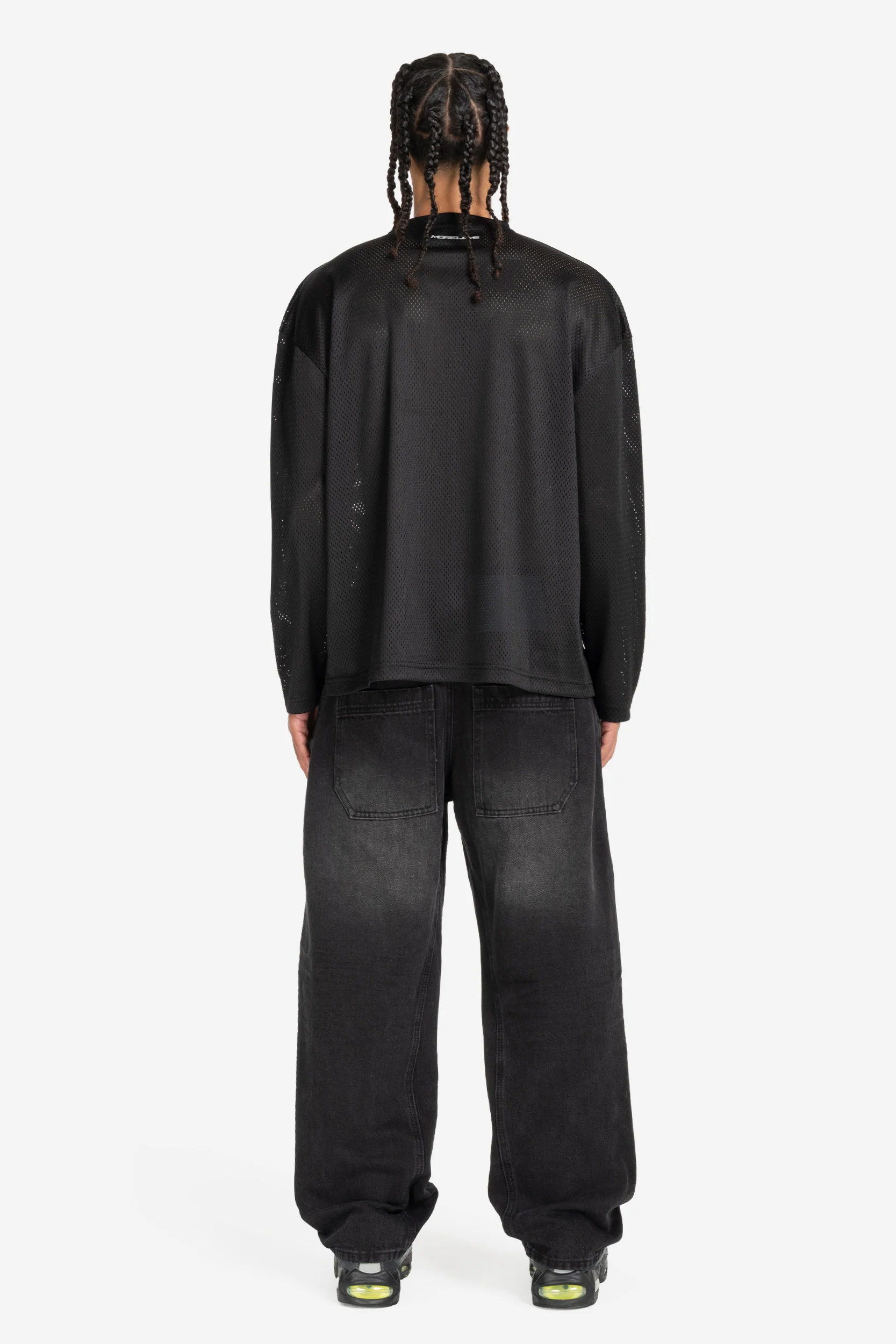 LONGSLEEVE MESH TEE BLACK - Image 5