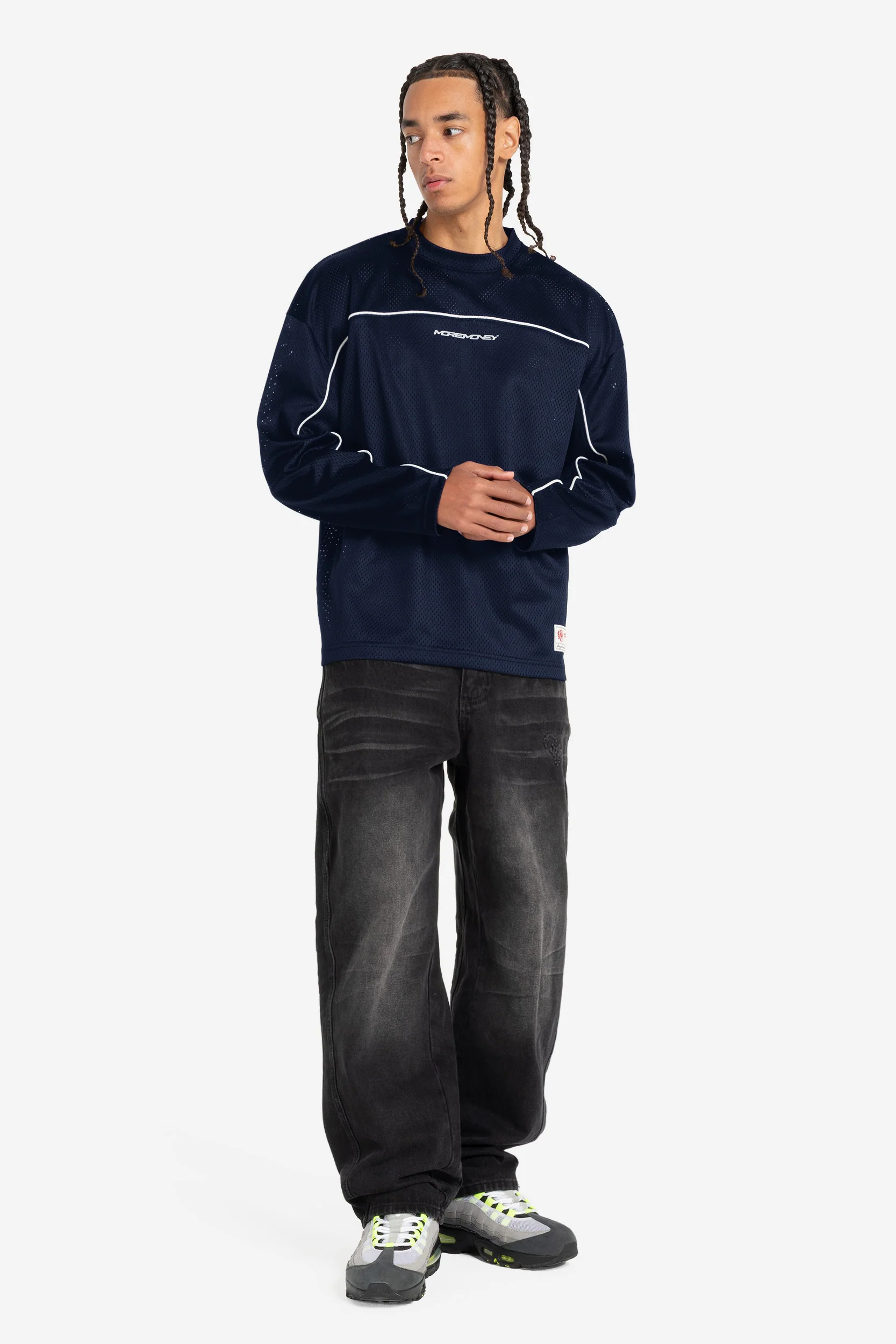 LONGSLEEVE MESH TEE NAVY - Image 3