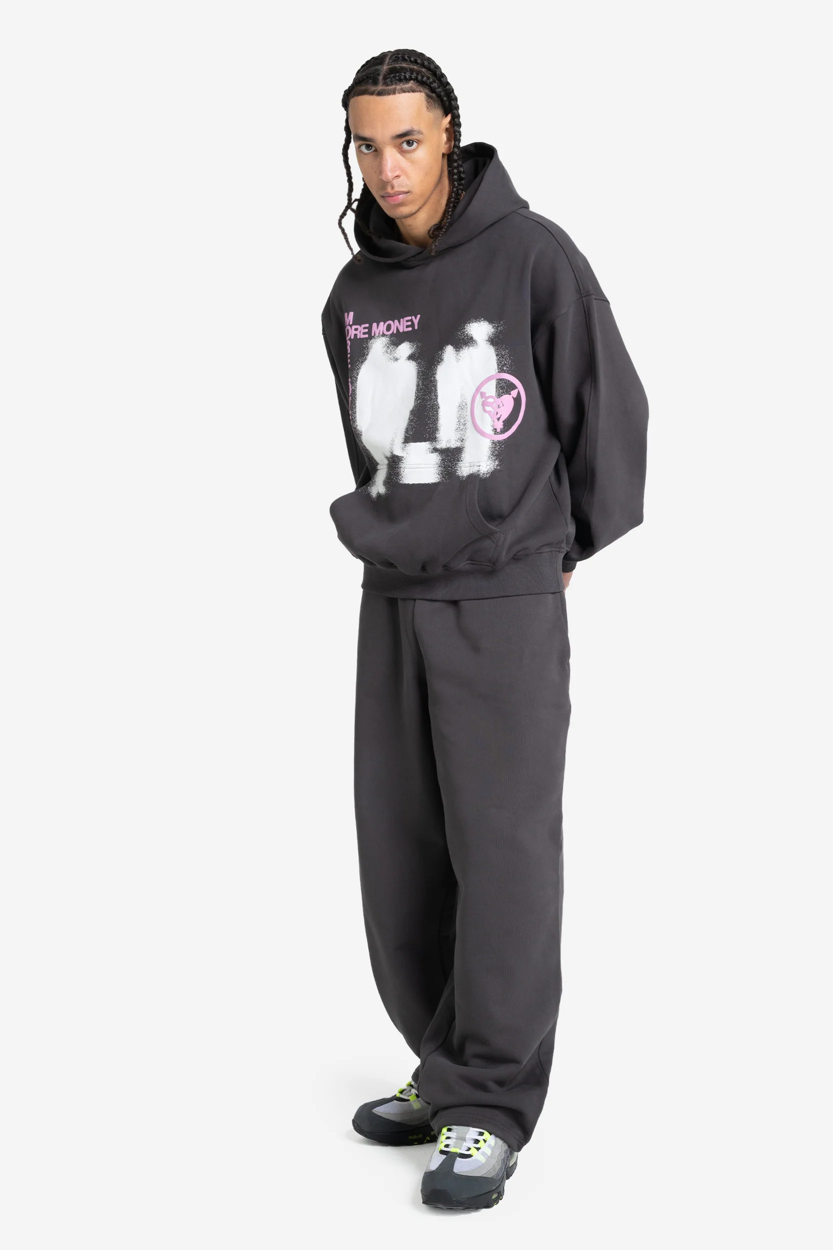 LOST BOND HOODIE DARK GREY + OPEN LEG JOGGER DARK GREY