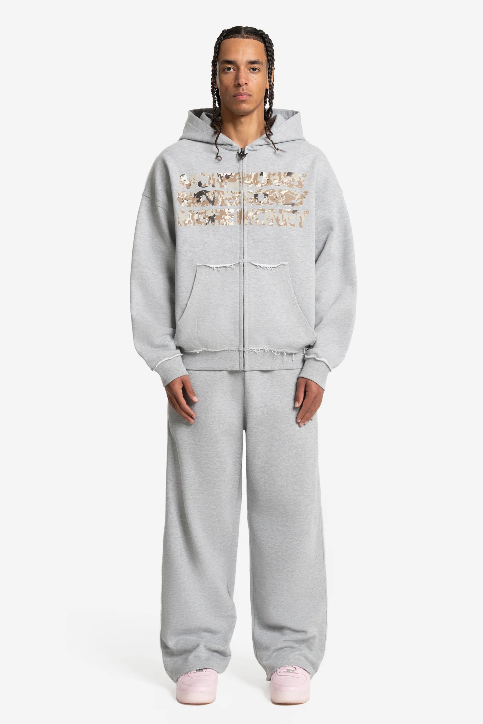 MONEY CALLING FLATLOCK ZIP GREY MELANGE - Image 4