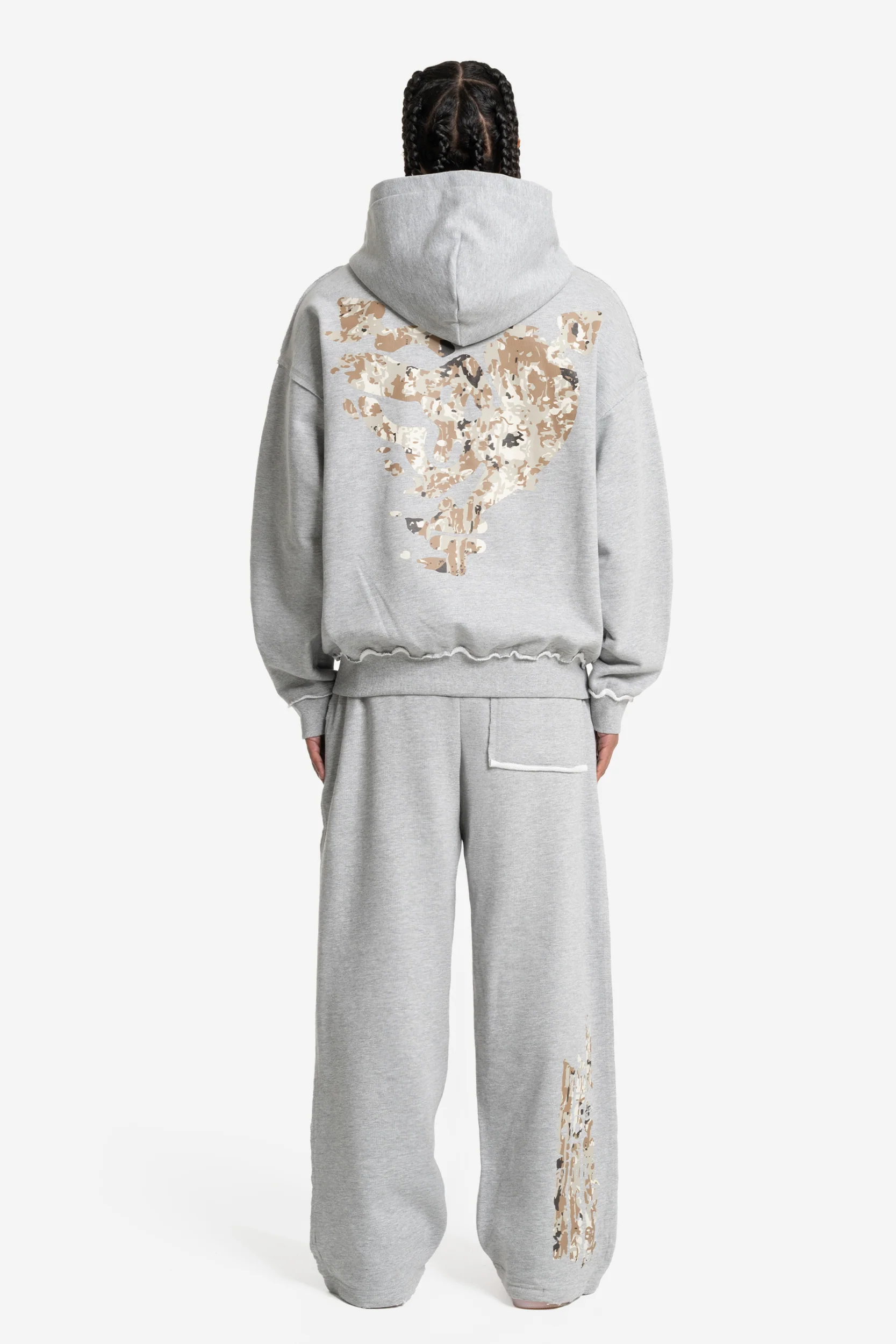 MONEY CALLING FLATLOCK ZIP + JOGGER GREY MELANGE - Image 4