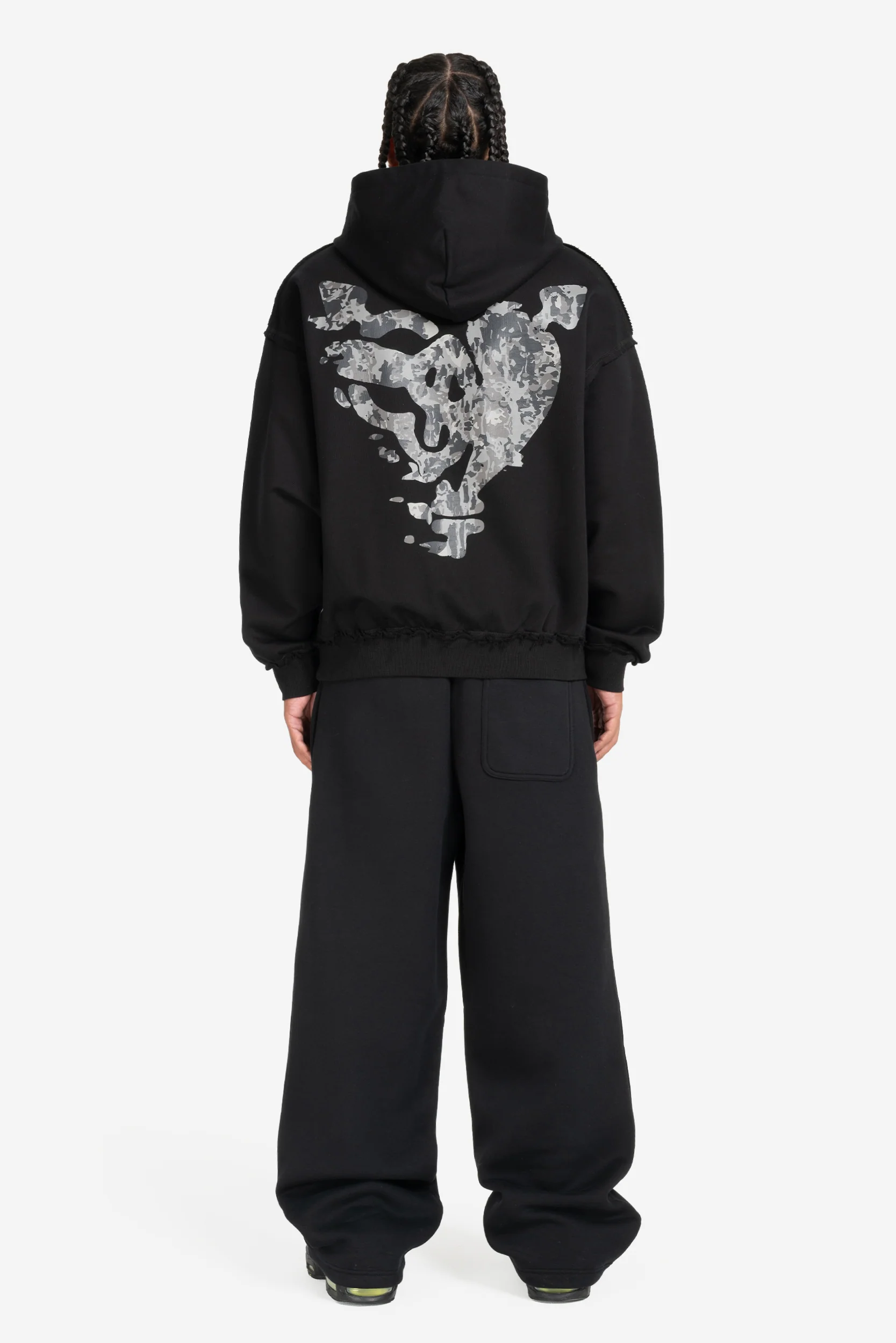 MONEY CALLING FLATLOCK HOODIE BLACK - Image 4