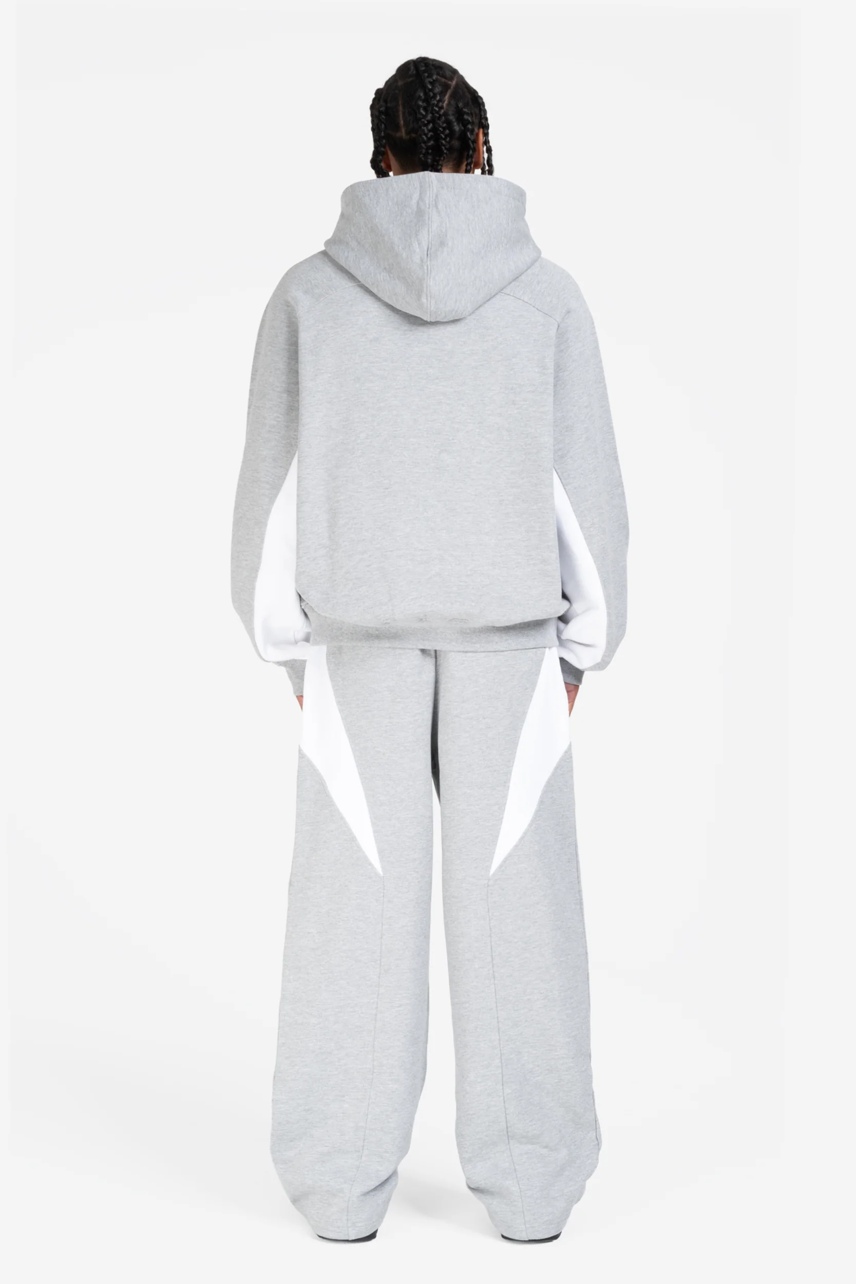 PANEL HOODIE GREY MELANGE + PANEL JOGGER GREY MELANGE - Image 5