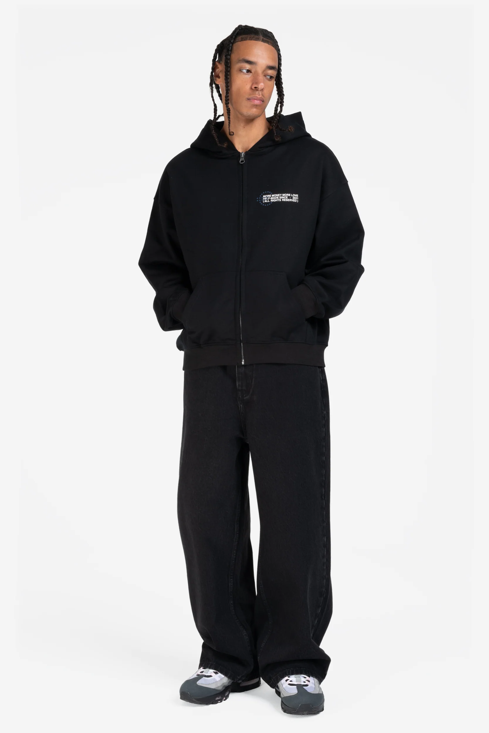 PROFIT ZIP HOODIE BLACK - Image 3