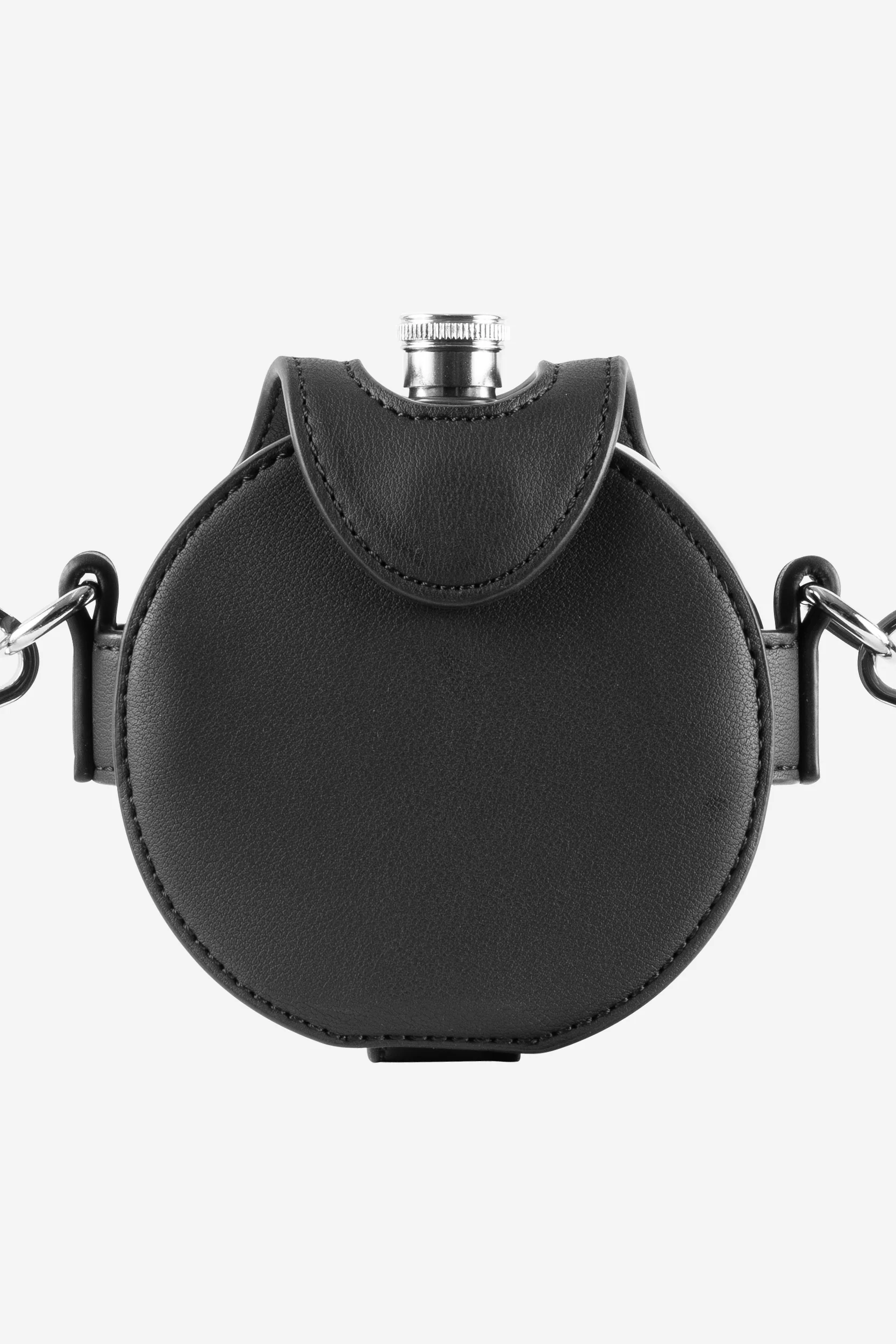 PUNCHED HEART HIP FLASK BAG BLACK - Image 3