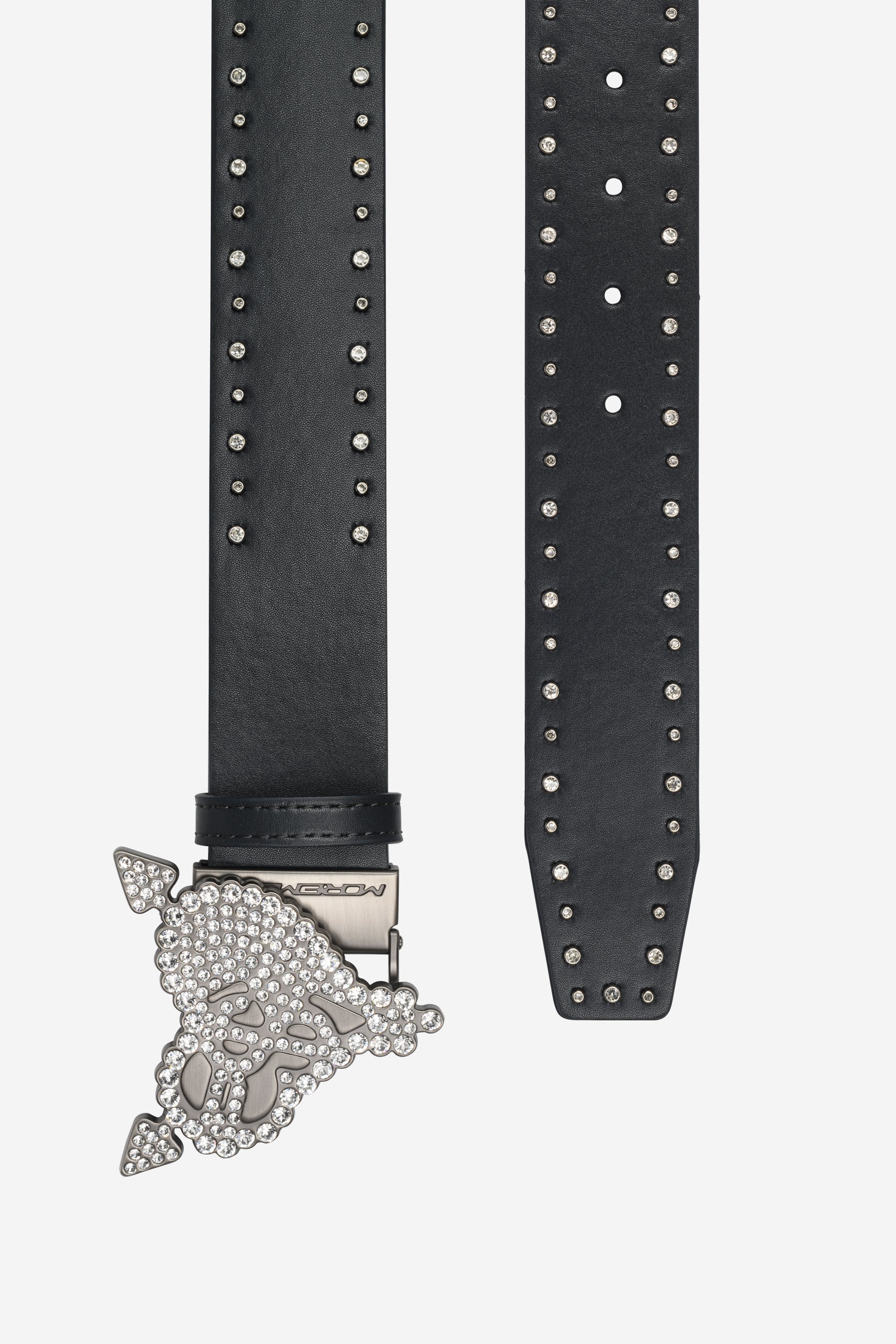 RHINESTONE HEART BELT DARK GREY - Image 3