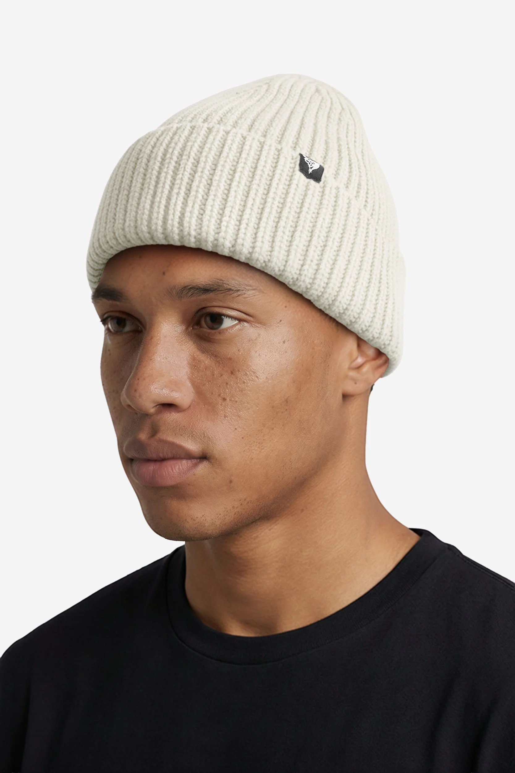 RIB KNIT BEANIE CREAM - Image 2