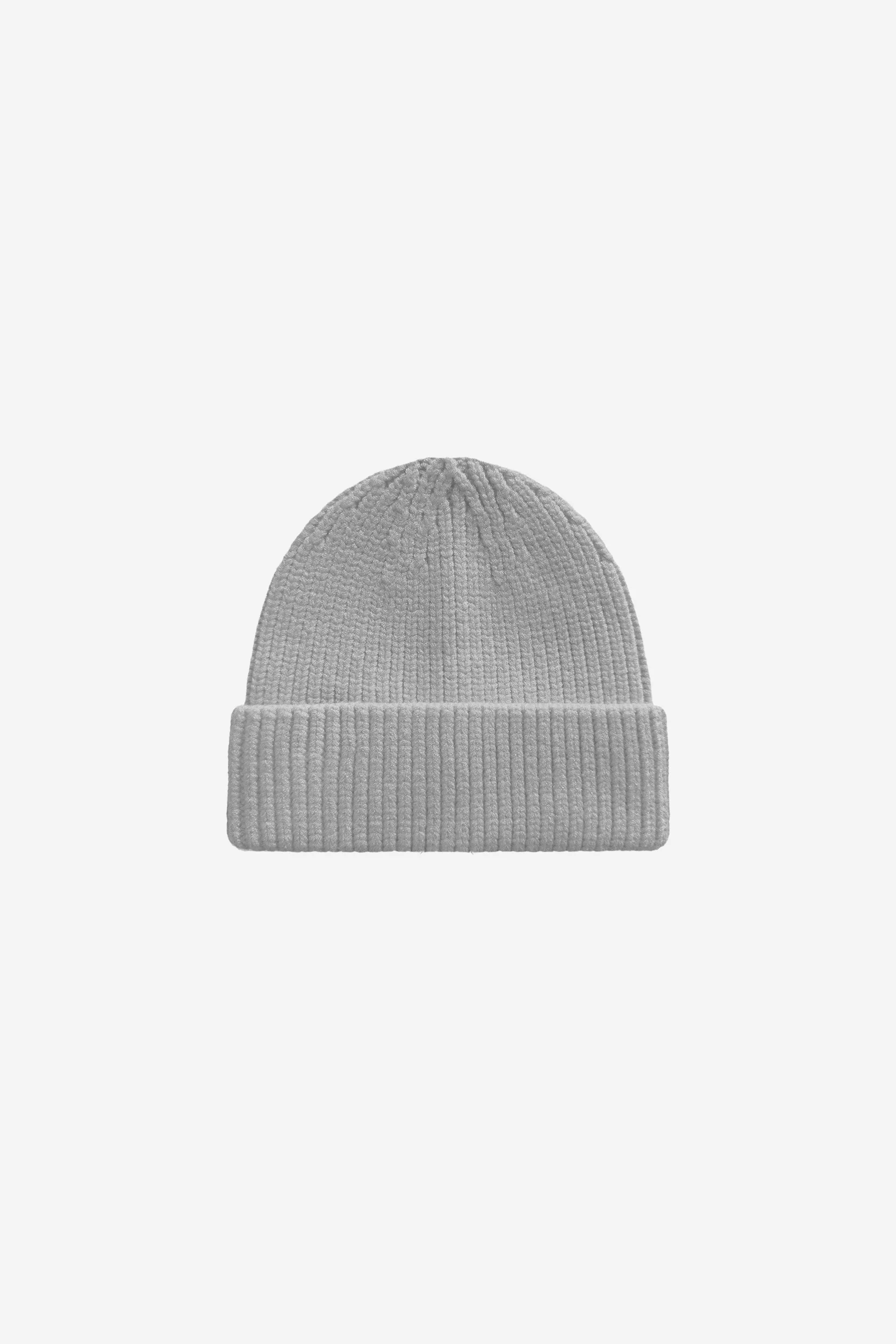 RIB KNIT BEANIE LIGHT GREY - Image 3