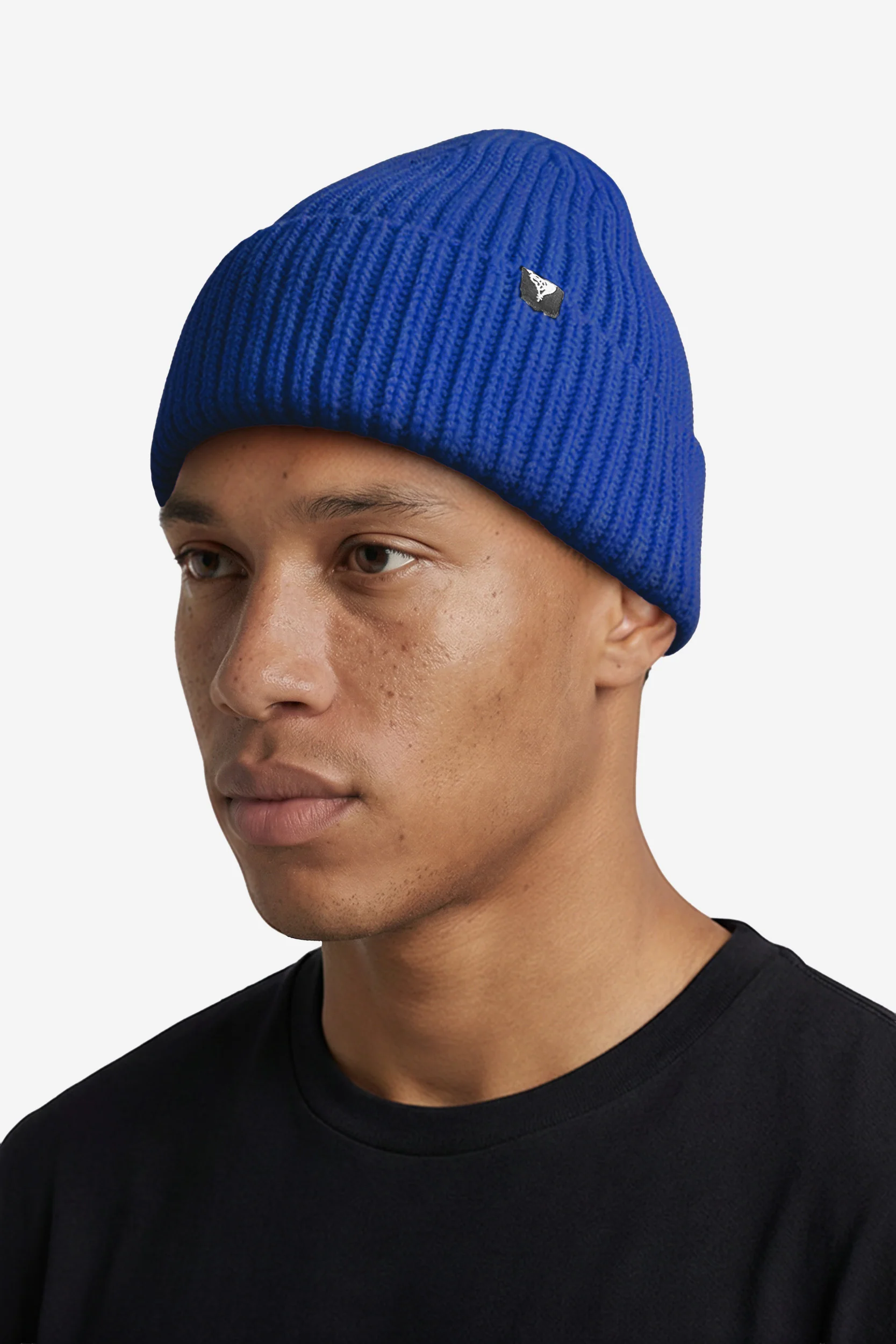 RIB KNIT BEANIE ROYAL BLUE - Image 2