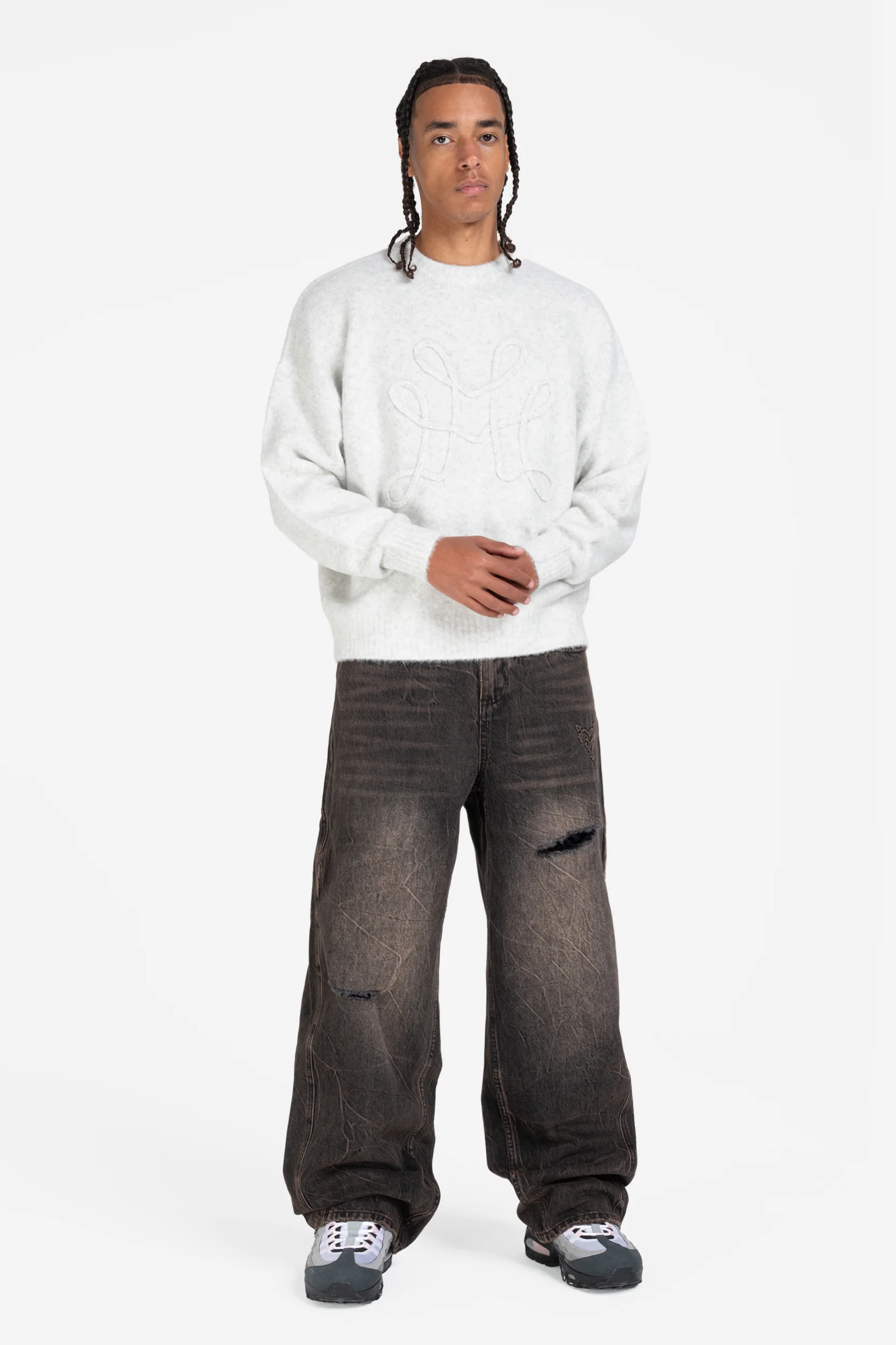RIPPED DISTINCTIVE BAGGY DENIM BLACK - Image 3