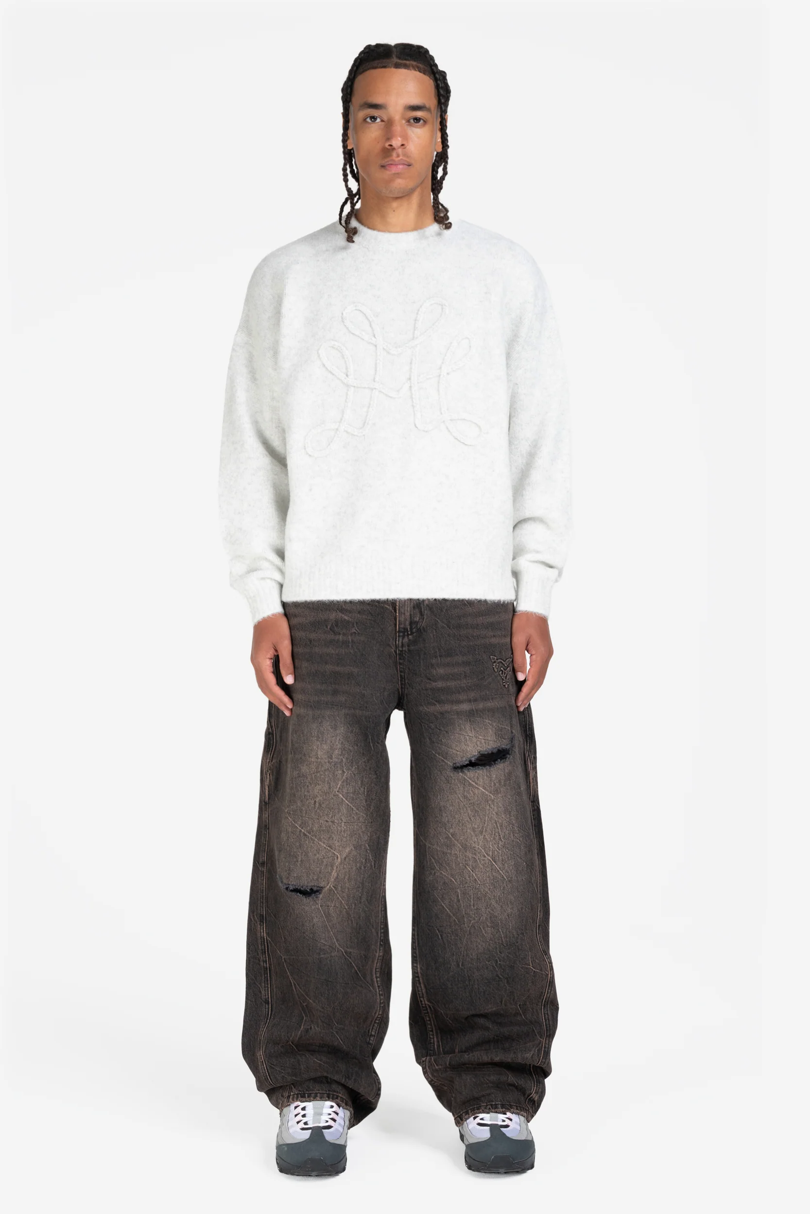 RIPPED DISTINCTIVE BAGGY DENIM BLACK - Image 4