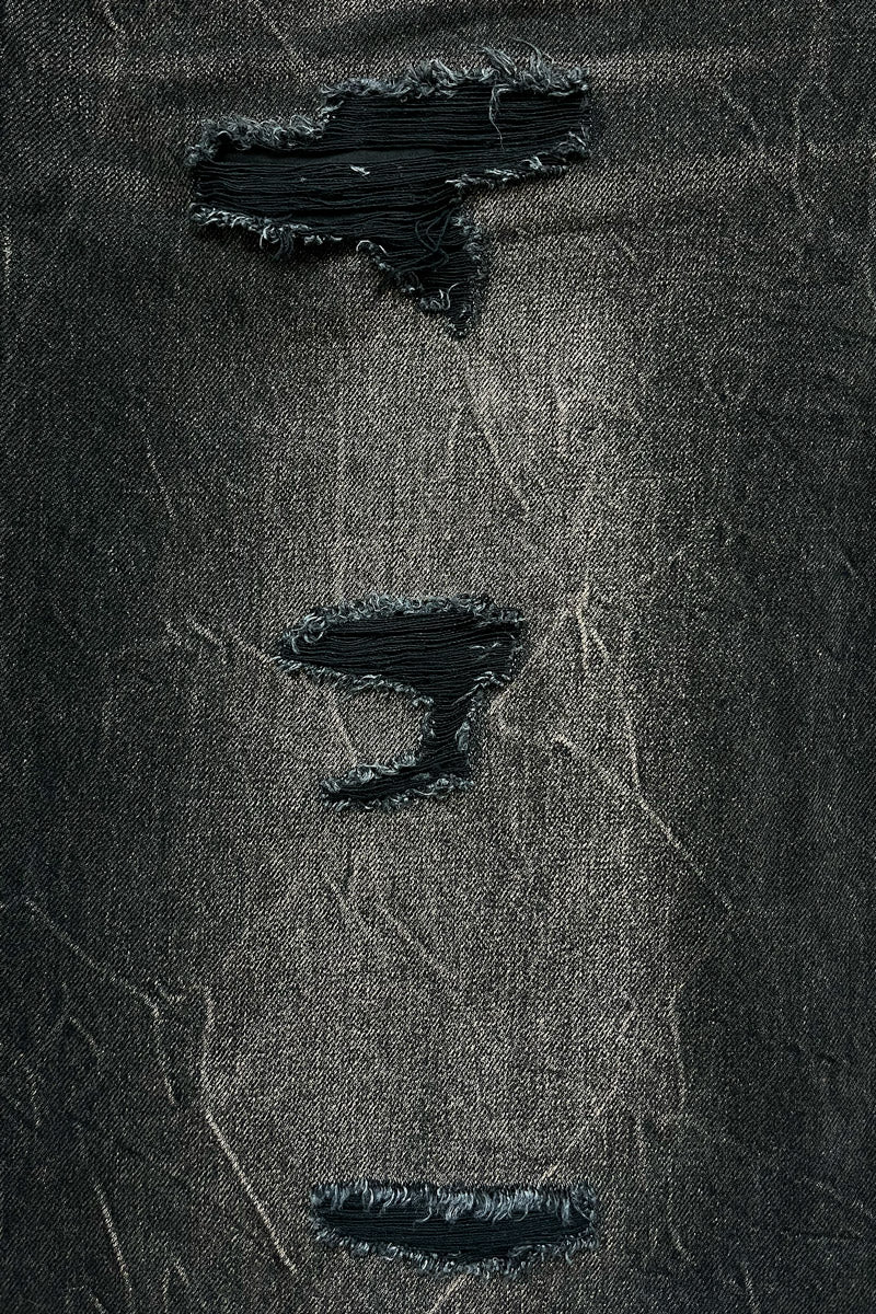 RIPPED DISTINCTIVE JORTS DARK GREY - Image 10