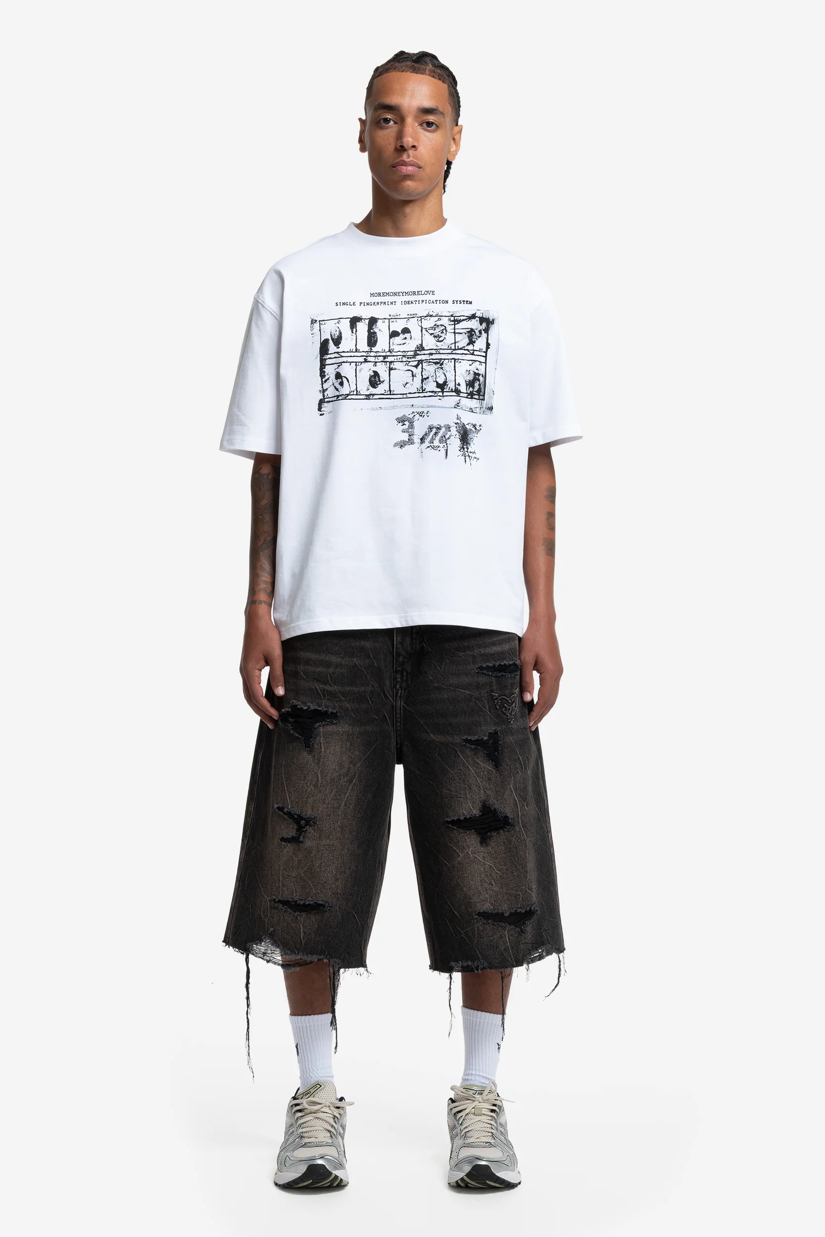 RIPPED DISTINCTIVE JORTS DARK GREY - Image 3