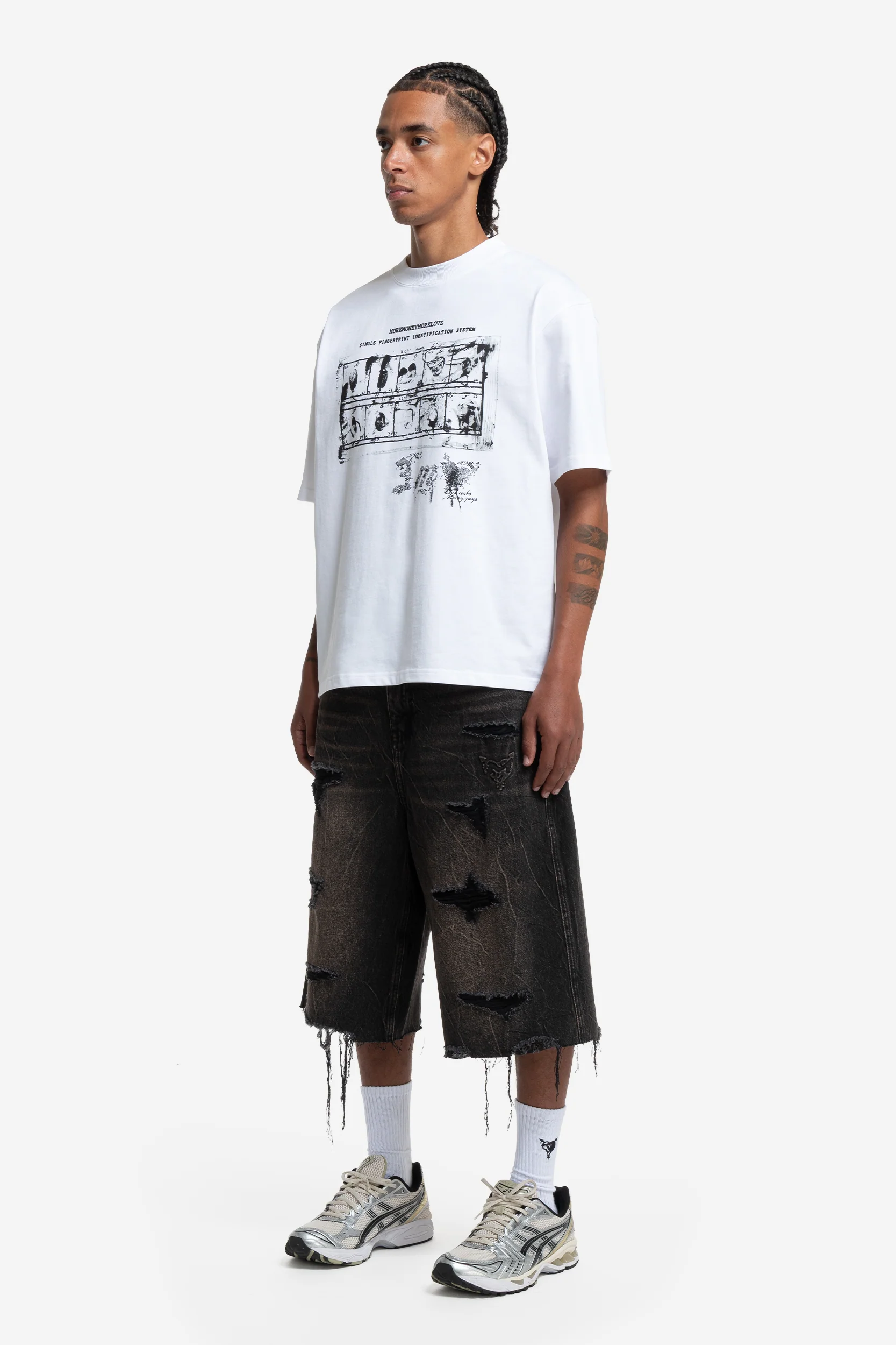 RIPPED DISTINCTIVE JORTS DARK GREY - Image 4
