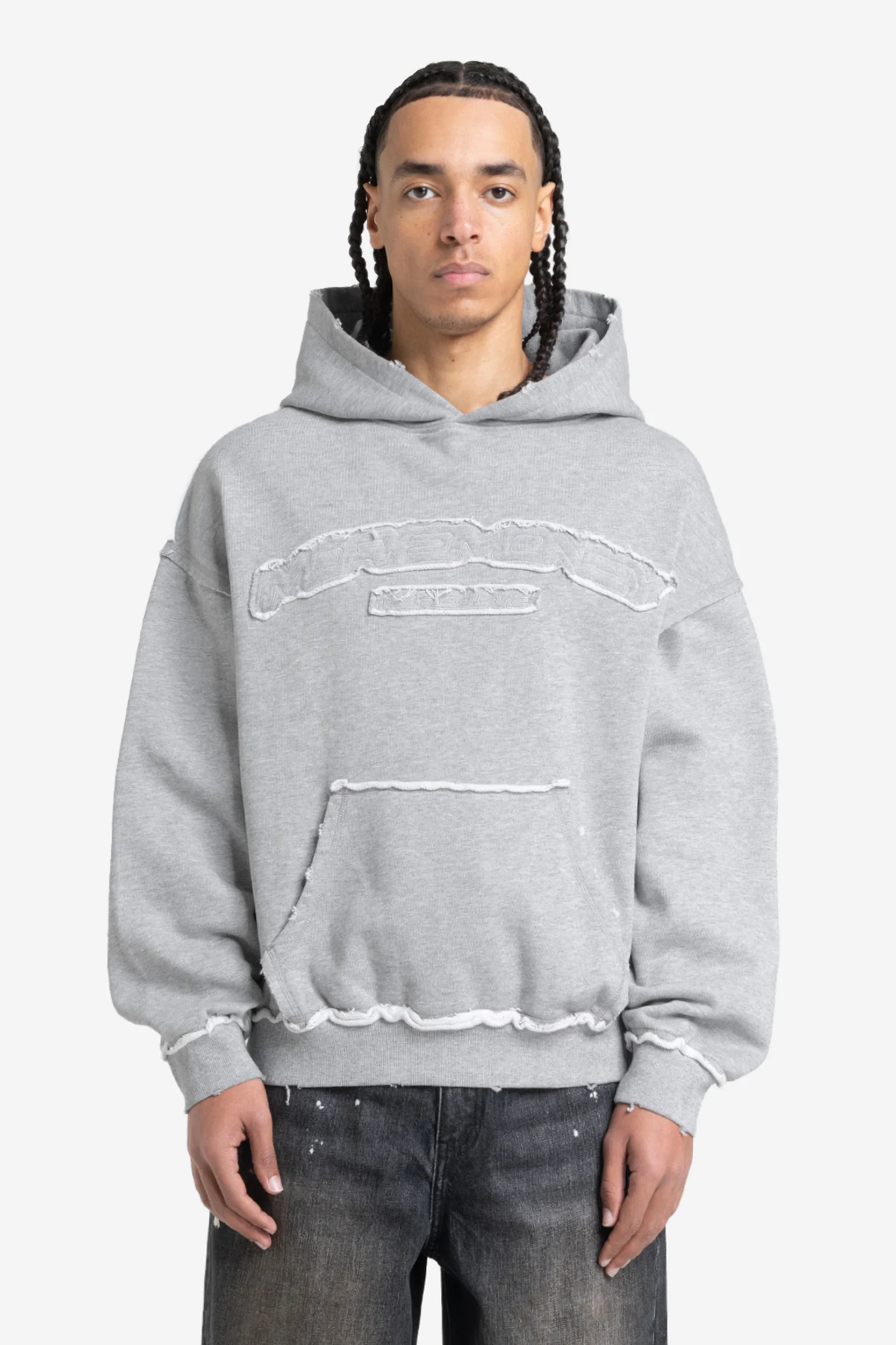 ROUGH HOODIE GREY MELANGE - Image 2