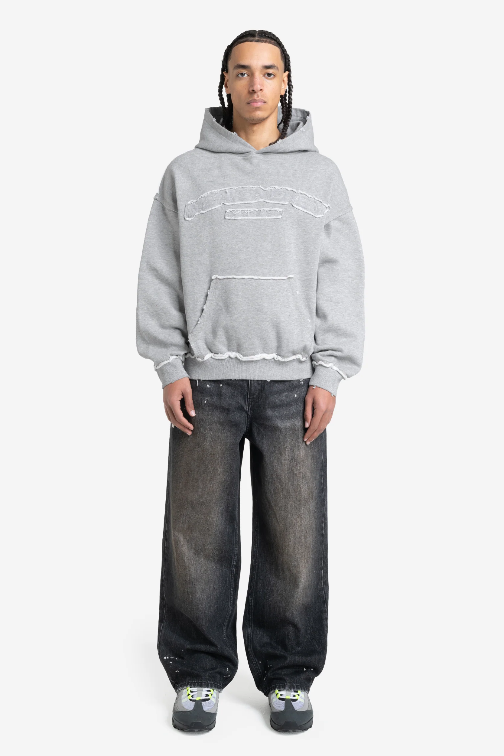 ROUGH HOODIE GREY MELANGE - Image 4