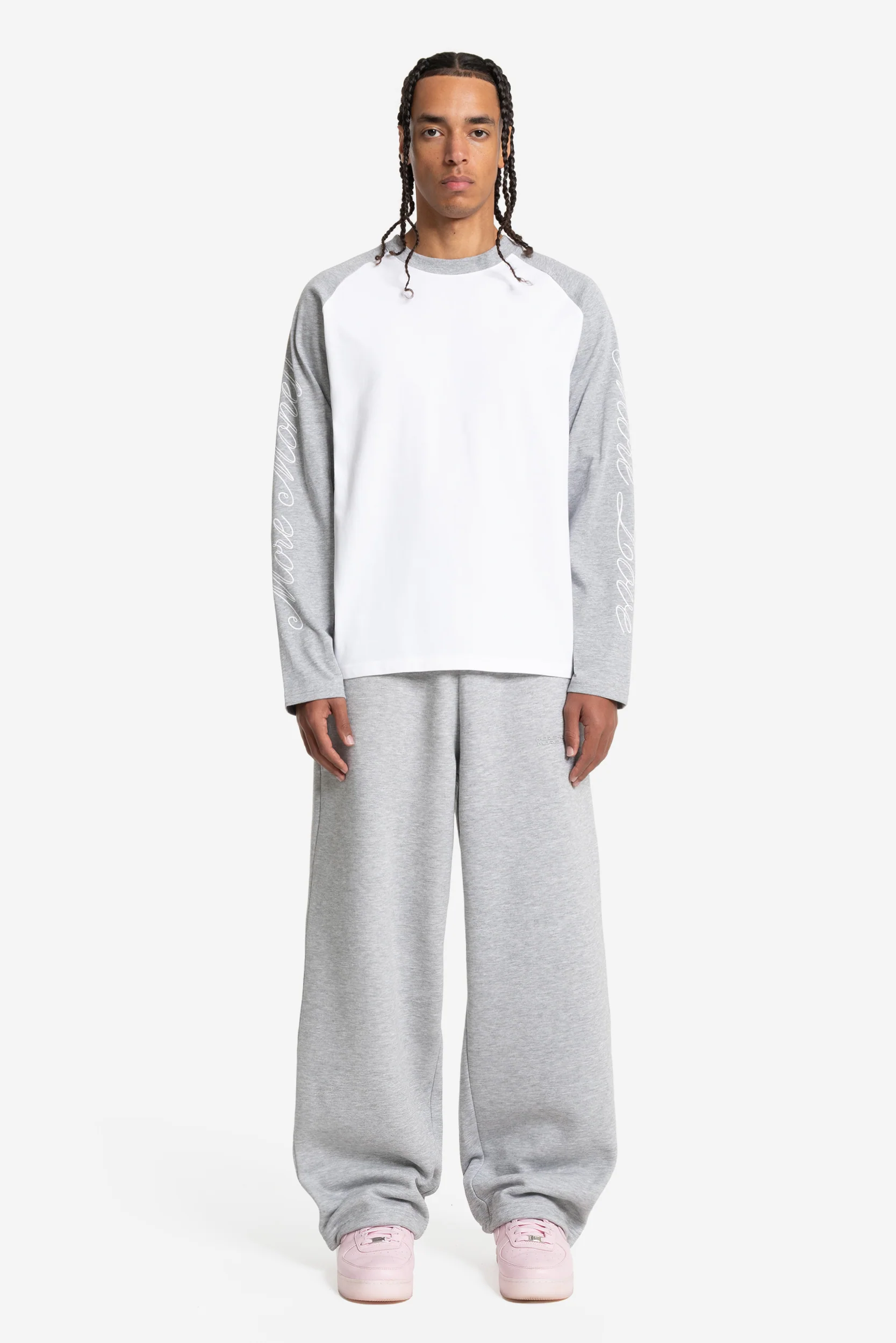 SCRIPT RAGLAN LONGSLEEVE GREY MELANGE - Image 3