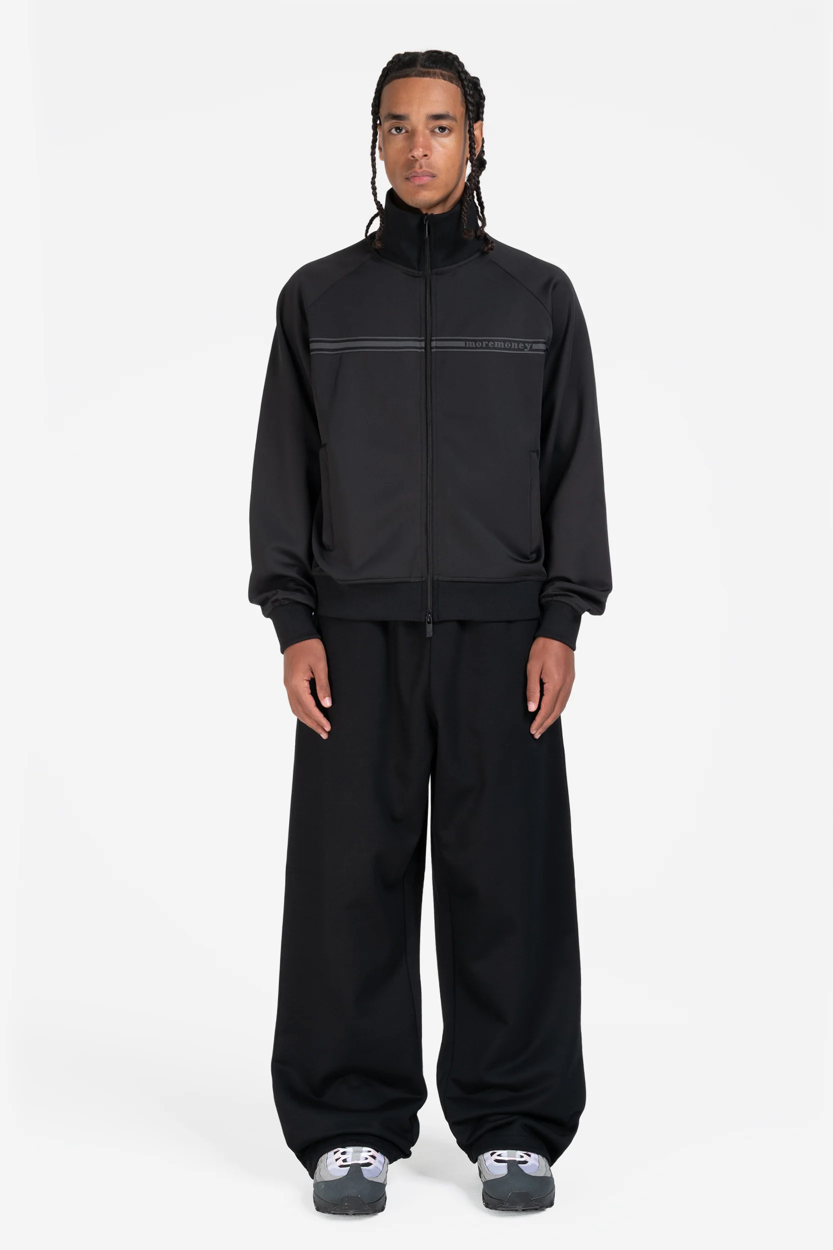 STRIPED TRACK JACKET BLACK - Image 3