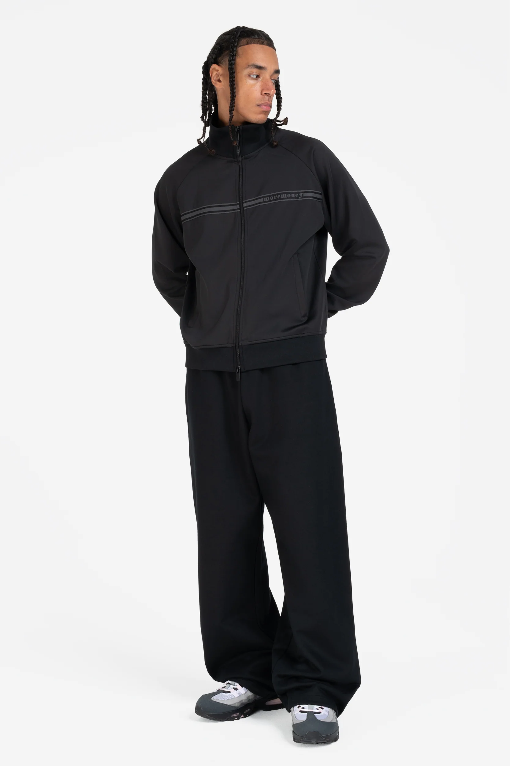 STRIPED TRACK JACKET BLACK - Image 4