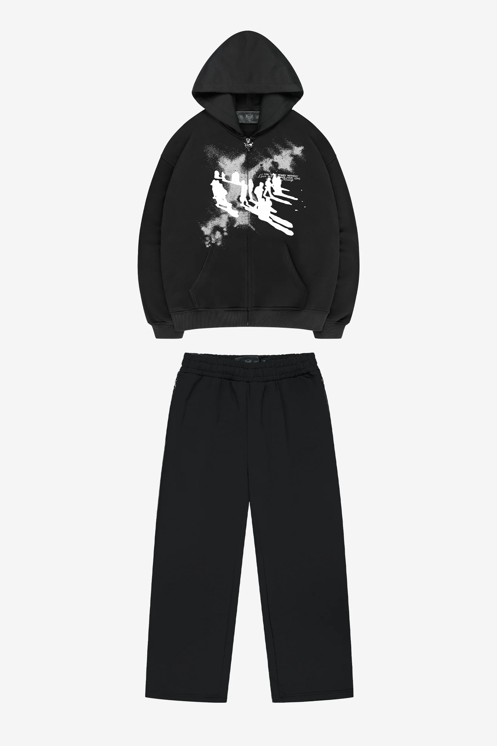 TRANSCENDENTAL ZIP ALL BLACK + OPEN LEG JOGGER BLACK