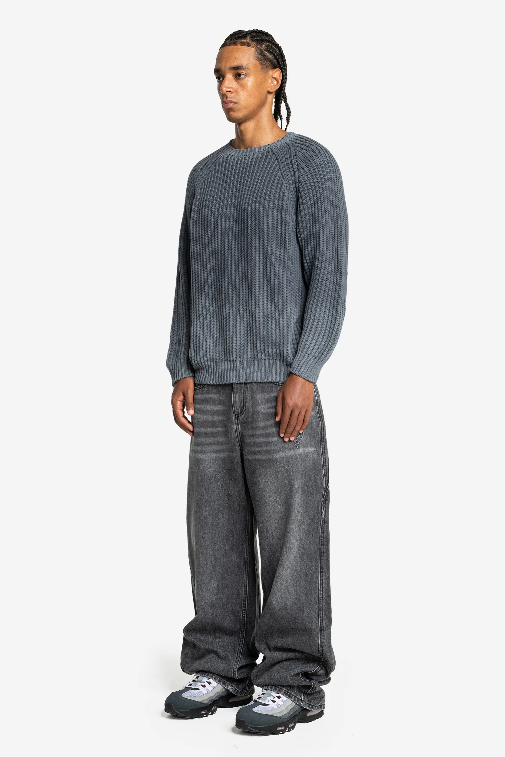 WASHED KNIT SWEATER ANTRACITE - Image 3