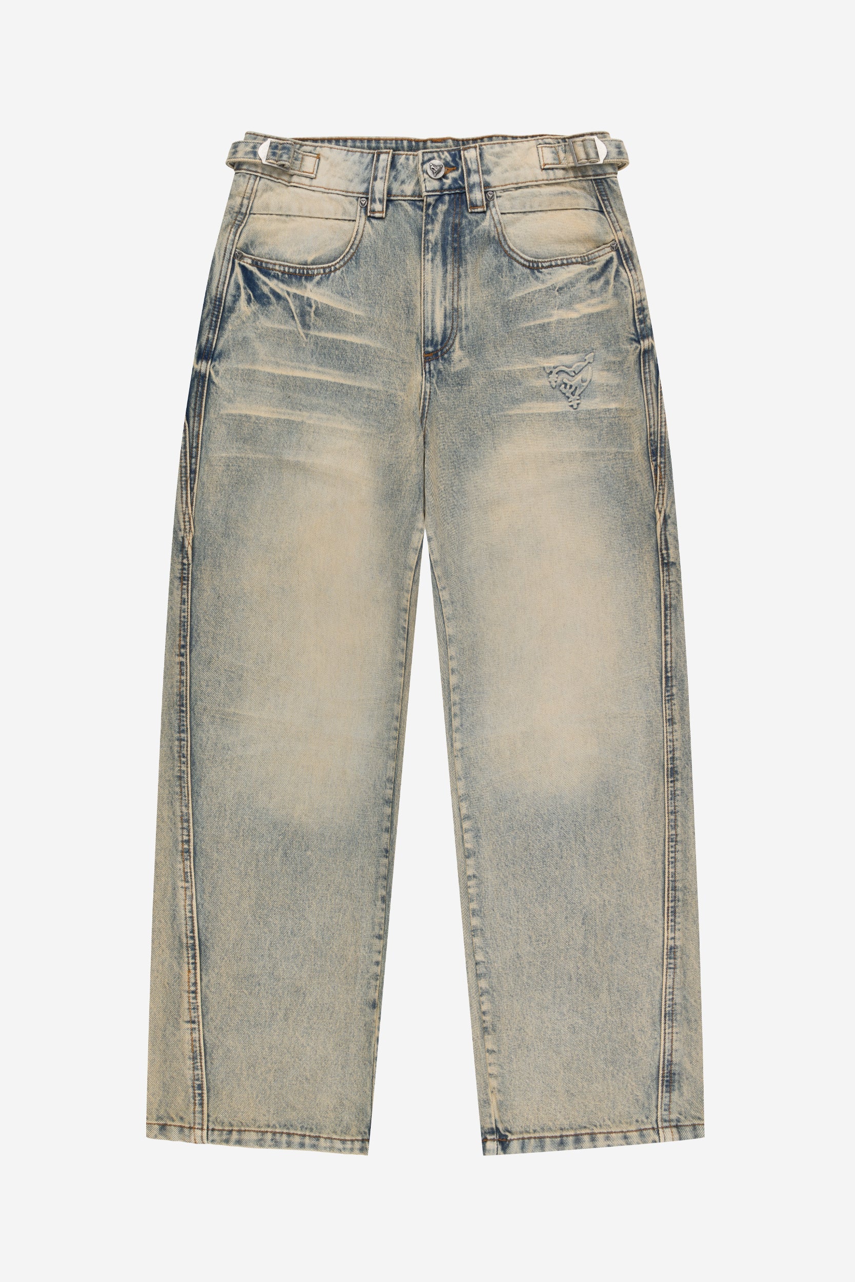 WET DREAM TEE WHITE + DISTINCTIVE DENIM WASHED MUD - Image 3
